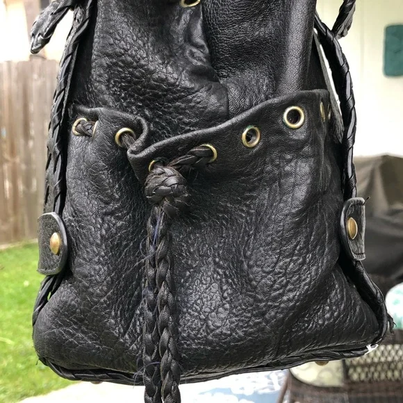SOLD Kooba Black Pebbled Leather Hobo Bag Purse - Picture 6 of 14